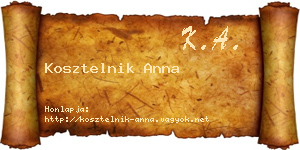 Kosztelnik Anna névjegykártya