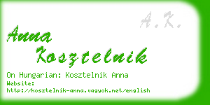 anna kosztelnik business card